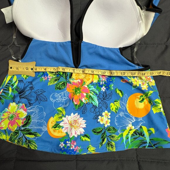 Bar III Women's Printed Plunge-Neck Tropical-Print Tankini - Size: Large - NWT - Picture 9 of 15
